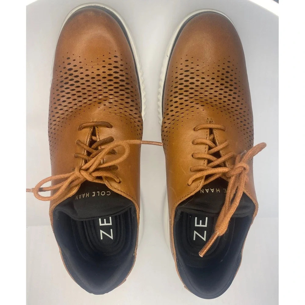 Cole Haan Zerogrand Stitchlite Oxford British Tan Leather Shoes C27879 Mens 7M